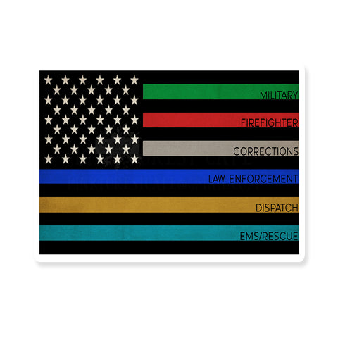 First Responder Law Enforcement Flag Vinyl Decal Sticker