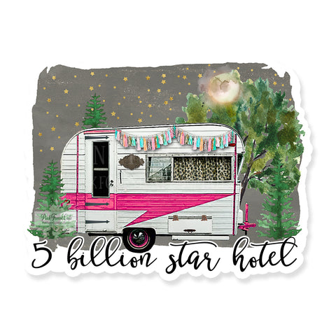 Five Billion Star Hotel Trailer Glamping Camping Vinyl Decal Sticker