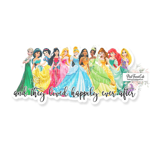 Disney Princesses And The Lived Happily Ever After Vinyl Sticker