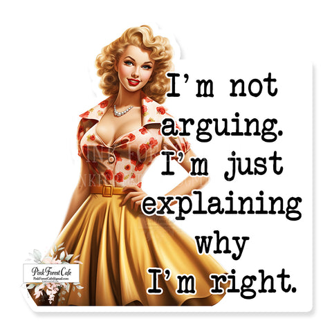 I'm Not Arguing I'm Explaining Why I'm Right Vinyl Sticker