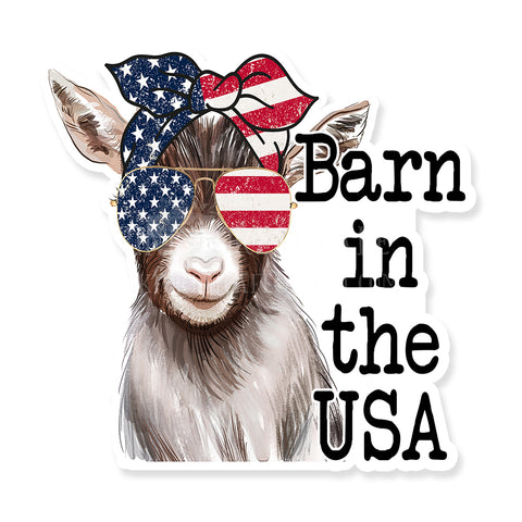 Goat Barn In The USA Farm Animal Vinyl Decal Sticker