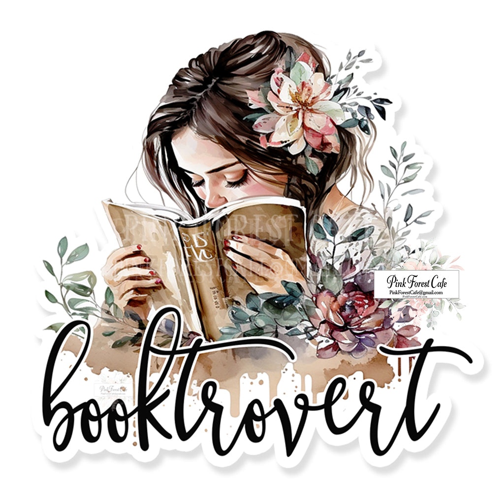 Booktrovert Book Reading Vinyl Decal Sticker