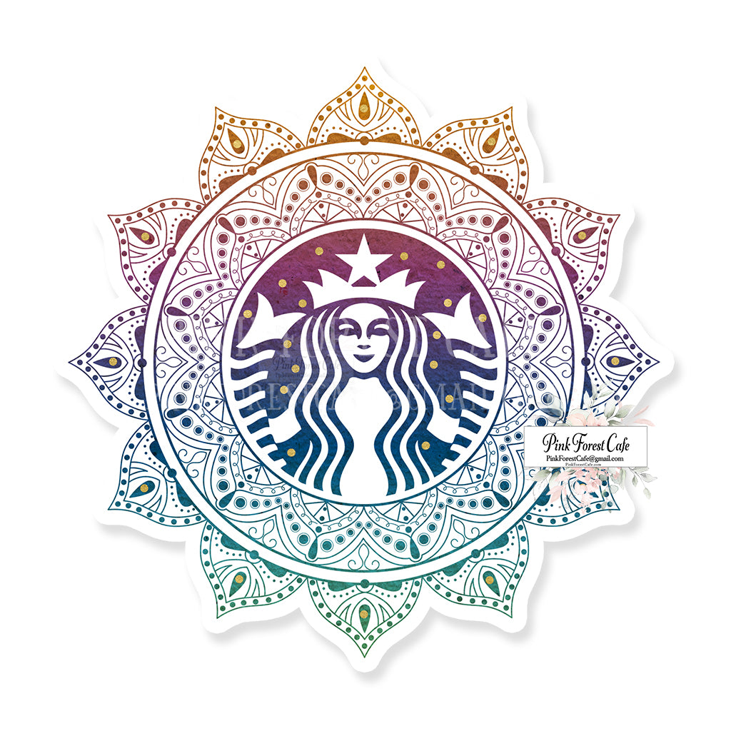 Starbucks Coffee Mandala Vinyl Decal Sticker