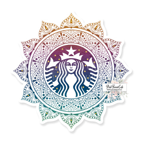 Starbucks Coffee Mandala Vinyl Decal Sticker