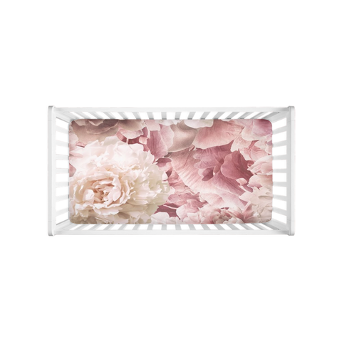 Pink Peony Peonies Baby Nursery Crib Sheet Fabric Bedding