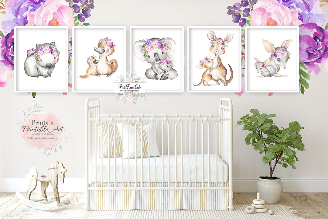 Koala Bear Australian Baby Watercolor Printable Print Wall Art Nursery –  Pink Forest Cafe