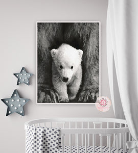 Baby Bear Woodland Wall Art Print Nursery Baby Boy Girl Room Watercolor Printable Decor