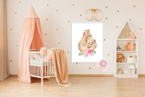 Boho Koala Bear Wall Art Print Woodland Nursery Baby Girl Boy Gender N –  Pink Forest Cafe