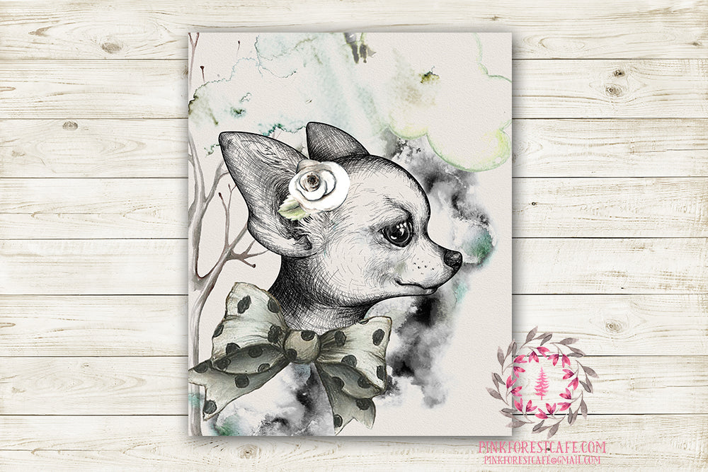 Ethereal Woodland Boho Nursery Wall Art Print Baby Boy Girl Rustic "Miss Penelope" Printable Watercolor Mystery Fantasy Magical Decor