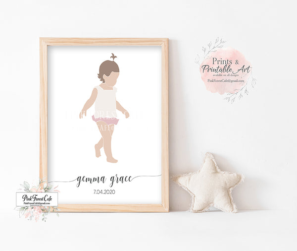 Boho Baby Girl Boy Baby Name Birth Stats Personalized Wall Art Print Nursery Printable Decor