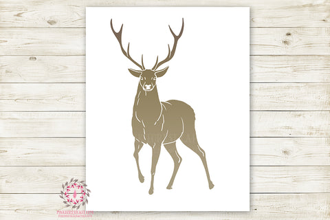 Deer Antlers Buck Woodland Wall Art Print Baby Boy Nursery Rustic Silhouette Tribal Kids Room Printable Decor