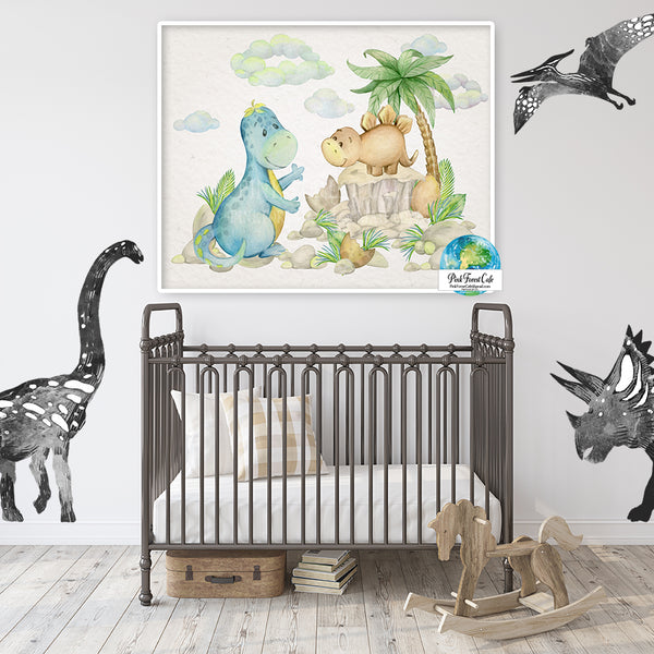 Dinosaur Wall Art Print Boy Nursery Room Printable Decor