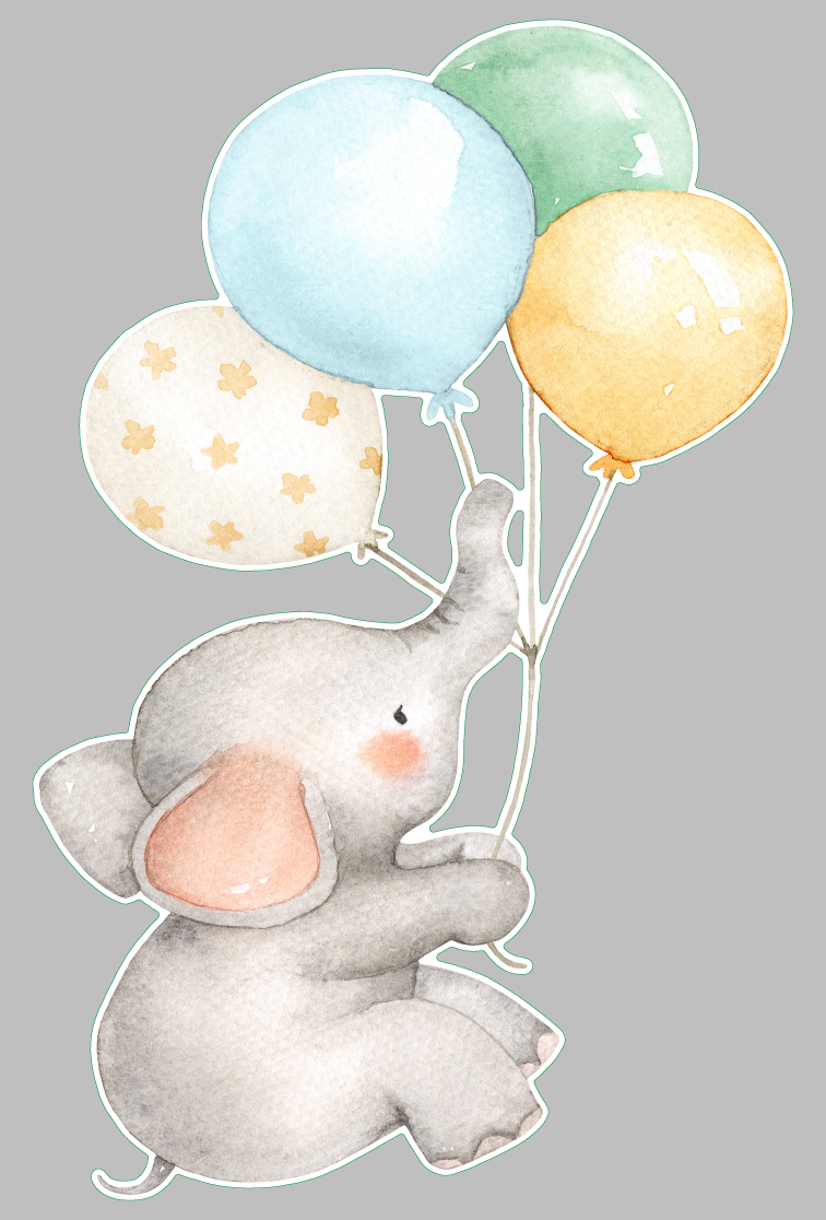 elephant with balloons