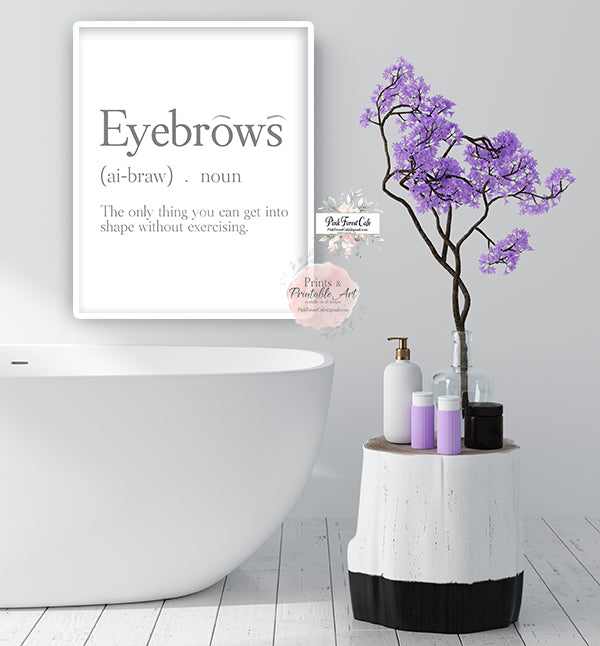 Eyebrow Definition Brows Brow Art Salon Wall Art Print Esthetician Beautician Printable Decor