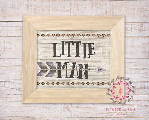 Little Man Boho Arrows Tribal Woodland Nursery Decor Wall Art Printable Print