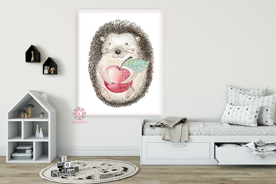 Hedgehog Woodland Printable Print Wall Art Nursery Baby Room Printable Decor