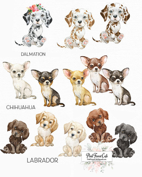 Choose Your Puppy Dog Wall Art Print Nursery Baby Room Watercolor Printable Decor