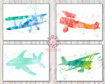 4 Watercolor Airplanes Airplane Plane Printable Print Prints Wall Art Nursery Decor