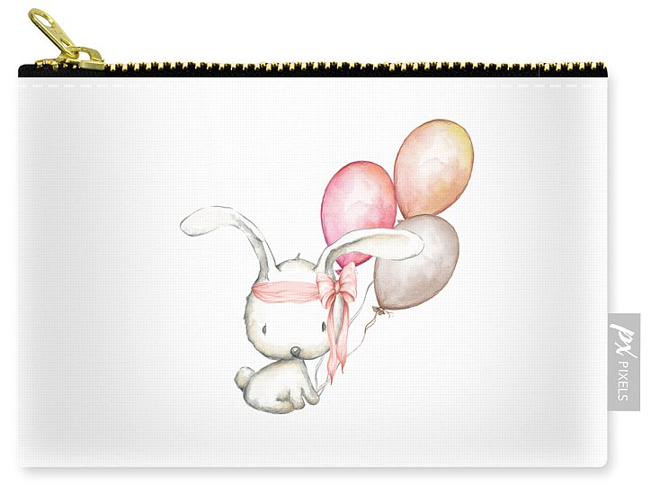 Boho Bunny With Balloons - Carry-All Pouch