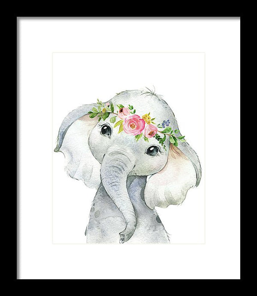 Boho Elephant - Framed Print