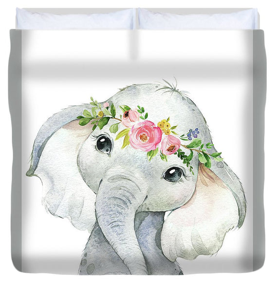 Boho Elephant Duvet Cover Bedspread Throw Fabric Bed Spread Comforter Watercolor Baby Nursery Girl Room Decor