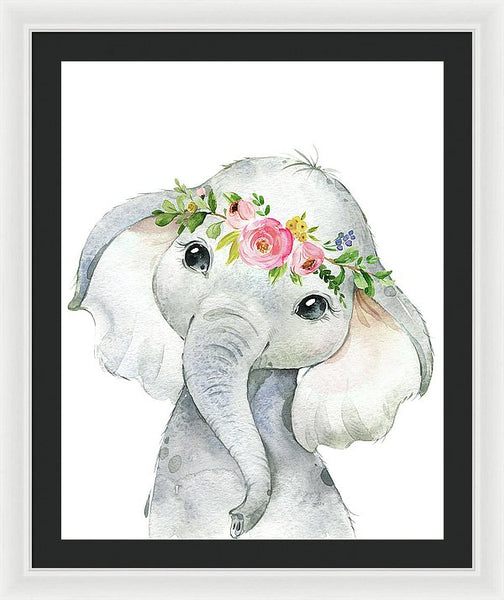 Boho Elephant - Framed Print