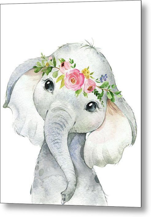 Boho Elephant - Metal Print