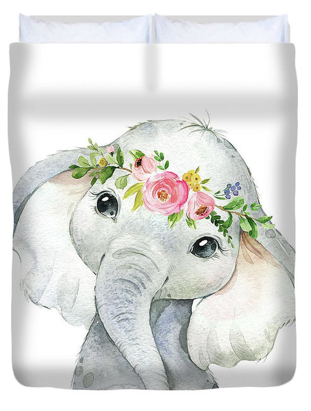 Boho Elephant Duvet Cover Bedspread Throw Fabric Bed Spread Comforter Watercolor Baby Nursery Girl Room Decor