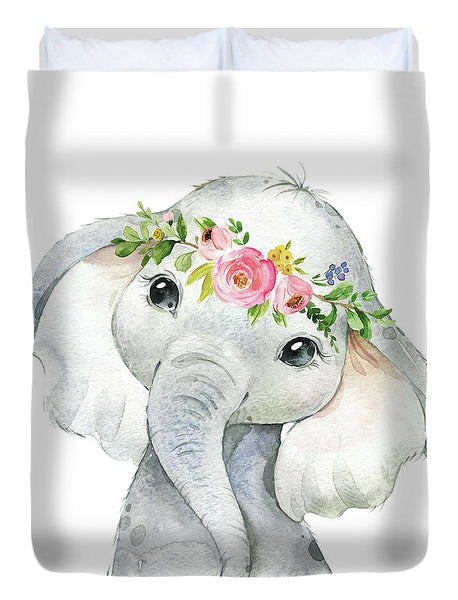 Boho Elephant Duvet Cover Bedspread Throw Fabric Bed Spread Comforter Watercolor Baby Nursery Girl Room Decor