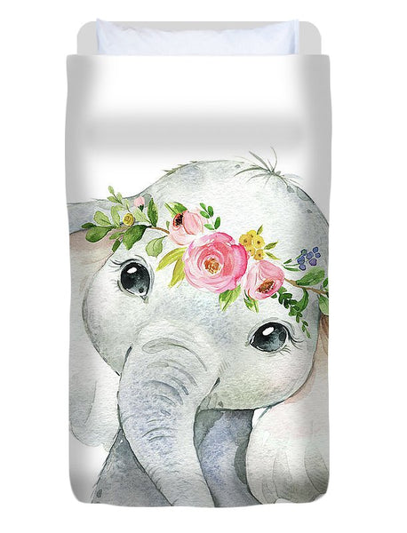 Boho Elephant Duvet Cover Bedspread Throw Fabric Bed Spread Comforter Watercolor Baby Nursery Girl Room Decor