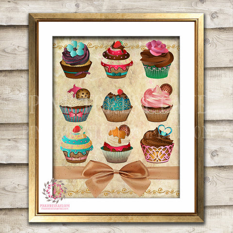 Cupcake Printable Wall Art Nursery Decor Print