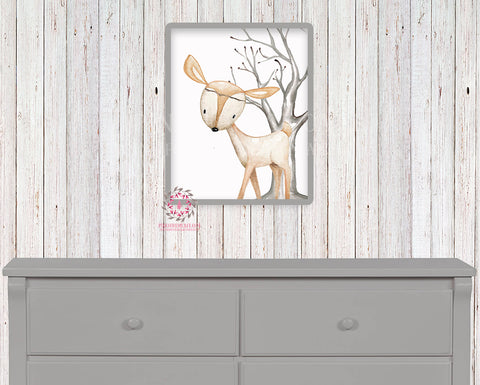 Deer Printable Print Wall Art Woodland Boho Bohemian Nursery Baby Girl Boy Bedroom Set Prints Decor