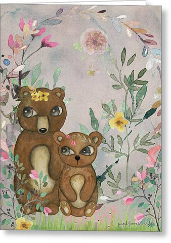 Ethereal Woodland Bear Pair - Greeting Card