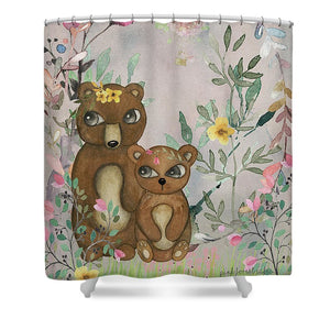 Ethereal Woodland Bear Pair - Shower Curtain