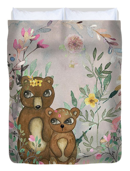 Ethereal Woodland Bear Pair - Duvet Cover