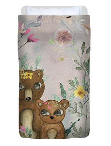 Ethereal Woodland Bear Pair - Duvet Cover