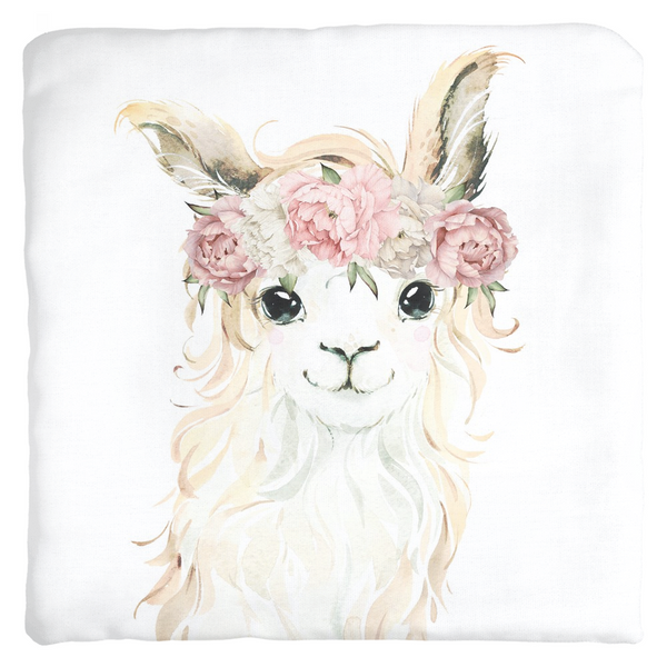 Llama Watercolor Baby Girl Nursery Throw Pillow Decor