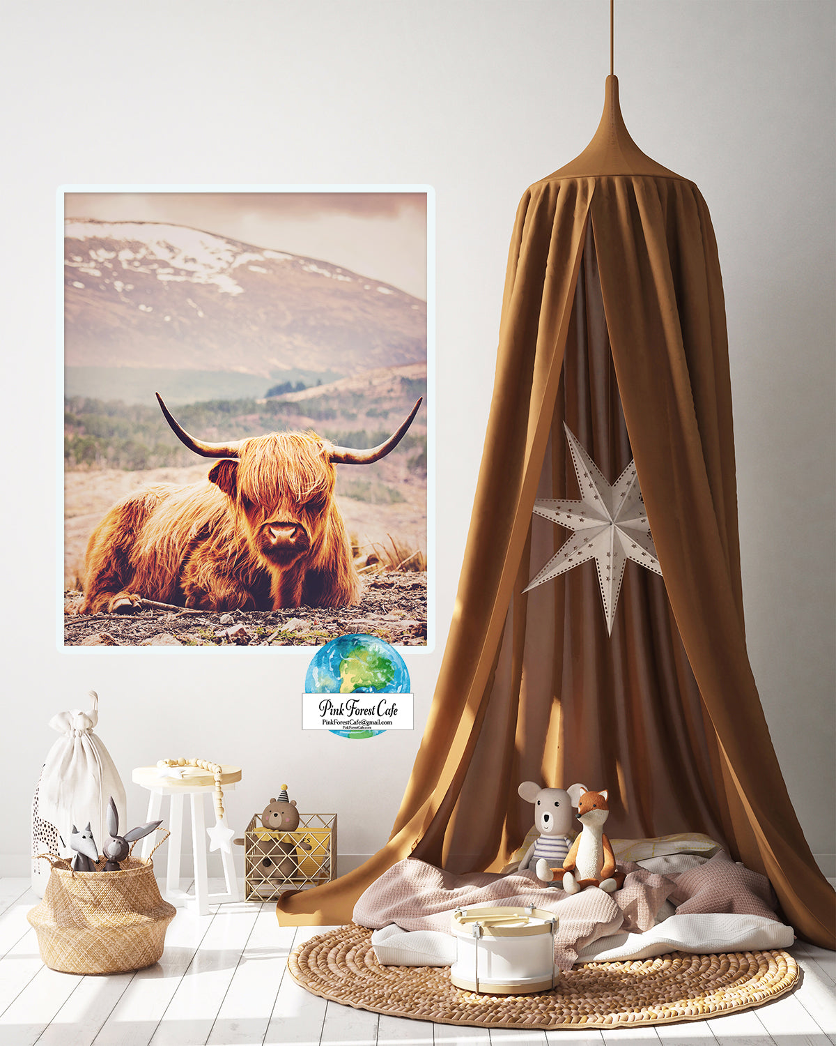 Baby Highland Cow, Posters, Art Prints, Wall Murals