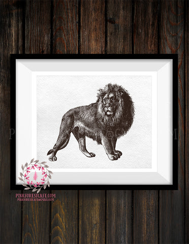 Lion ZOO Safari Sketch Nursery Kids Baby Room Print Printable Wall Art Print Home Decor