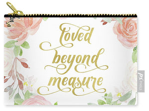 Loved Beyond Measure Blush Gold Baby Nursery Art Pillow - Carry-All Pouch