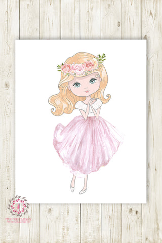 Ethereal Miss Emma Boho Girl Nursery Wall Art Print Baby Room Watercolor Floral Printable Decor