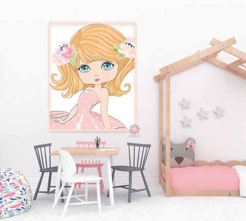 Miss Maddie Baby Girl Nursery Wall Art Print Ethereal Whimsical Boho Floral Printable Decor