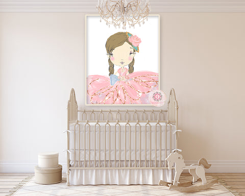 Pink Ballerina Print Baby Girl Nursery Wall Art Ethereal Whimsical Ballet Dancer Bohemian Printable Decor