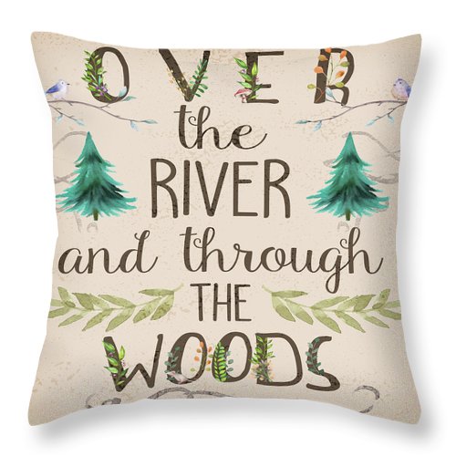 Over The River And Through The Woods Woodland - Throw Pillow