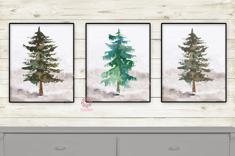 Forest Pine Trees Woodland Baby Nursery Wall Art Print Boho Boy Girl Gender Neutral Kids Bedroom Trend Set Lot Prints Printable Decor