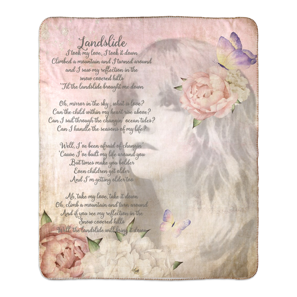 Landslide Lyrics Fleece Sherpa Blanket Fleetwood Mac Stevie Nicks Decor