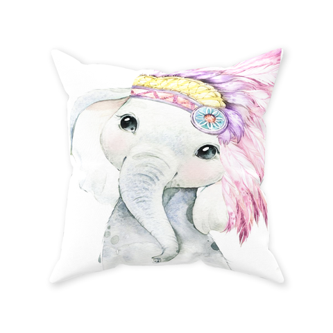 Elephant Tribal Boho Headdress Pillow