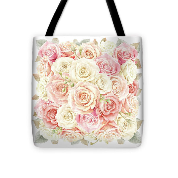 Shabby Chic Blush Boho Roses - Tote Bag