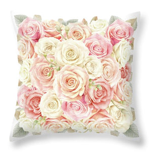 Shabby Chic Throw Pillow Blush Boho Roses Home Baby Nursery Floral Watercolor Decor