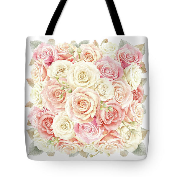 Shabby Chic Blush Boho Roses - Tote Bag